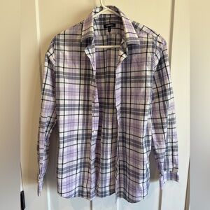 Express Men's Purple Plaid Shirt